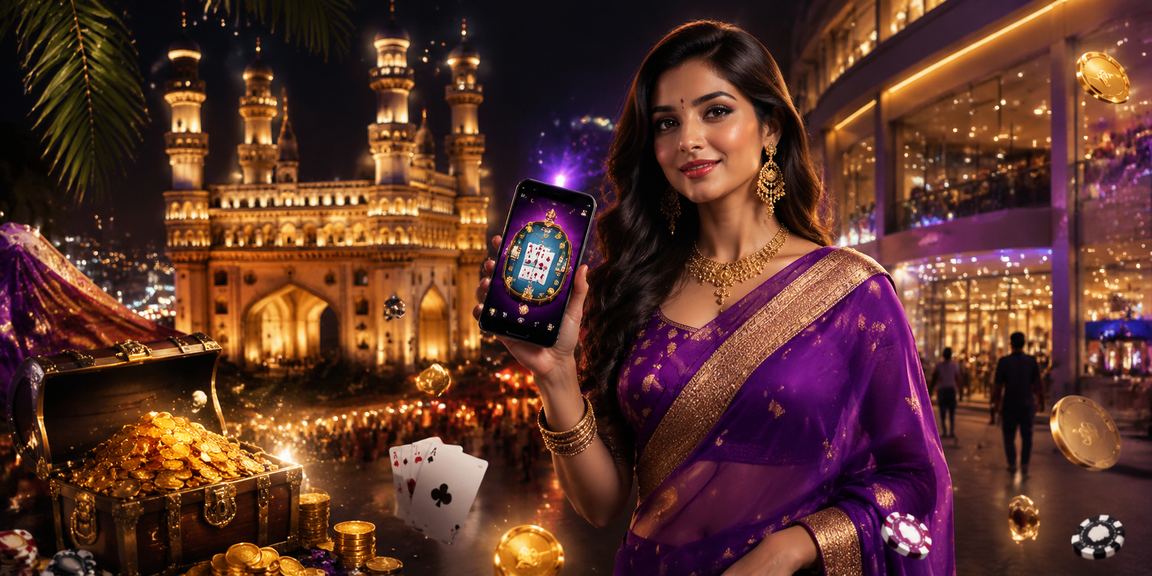Mobile player enjoying cards near Charminar in Hyderabad