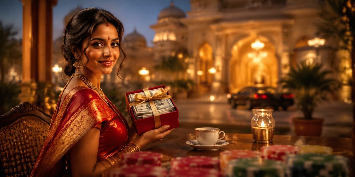 Player enjoying live casino on mobile device in an Indian setting